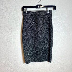 Diane von Furstenberg Pencil Skirt Womens 2XS Black‎ Metallic Wool Blend Knit